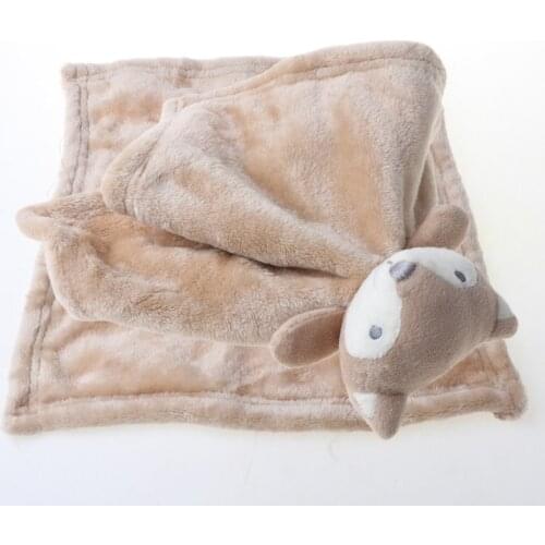 Baby Velvet Appease Towel Cartoon Animal Doll Soothing Nursing Teether Blanket 54DA