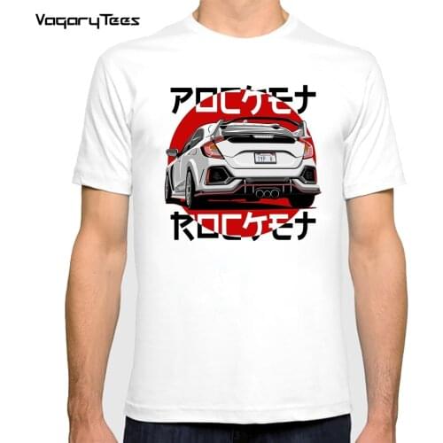 Summer Fashion Men T-Shirts Pocket Rocket Essential T-Shirt Car Print T-Shirt Boy Casual Streetwear Tops Tees White Short Sleeve