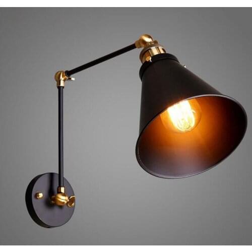 Loft Iron Wall Lamp Retro Vintage Lighting Indoor Wall Lamp American industrial Lighting lifting pulley wall light