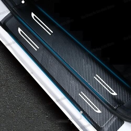 Lsrtw2017 Fiber Leather Car Sill Sticker Threshold Cover for Kia Rio K2 2010 2011 2012 2013 2014 2015 2016 2017 2018 2019 2020