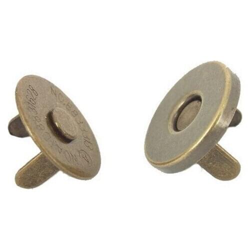 14mm Thin Magnetic Buttons Purse Snaps Antique Brass Fasteners Bag Accessories 200 Sets/lot