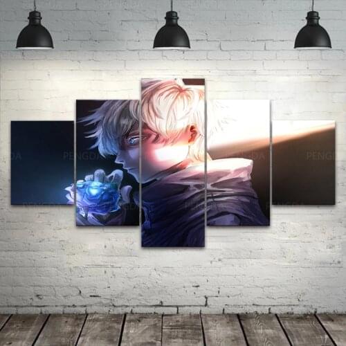 Modular Wall Art Gojo Satoru Canvas Painting HD Prints 5 Panel Jujutsu Kaisen Pictures Anime Poster Home Decor Bedroom Framework