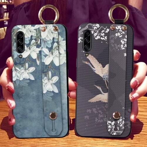 Soft TPU Silicone Back Cases For Samsung Galaxy A51 A52 A60 M40S A70 A71 A80 Wrist Strap Back Cover For Samsung A90 A91 A81