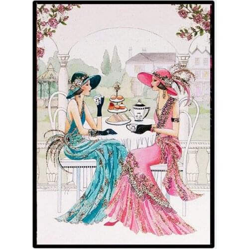DIY Diamond Painting Kit Ladies 5D Embroidery Cross Stitch Mosaic Portrait Wall Artist Home Decoration