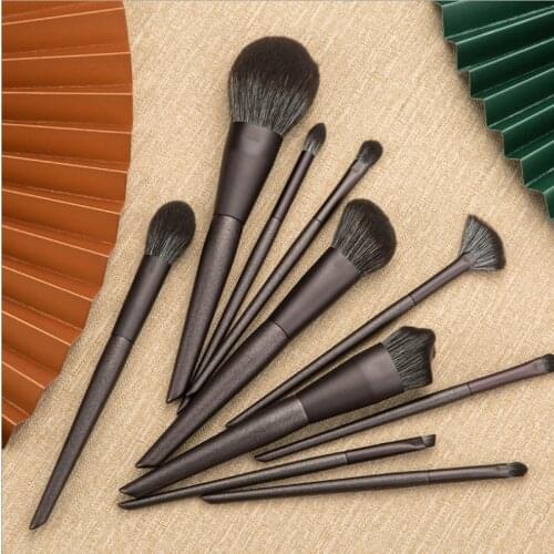 10 Pcs Makeup Brush Suit Soft Contour Powder Foundation Concealer Eye Shadow Eyebrow Highlight Blush Lips Make Up Tool Sets