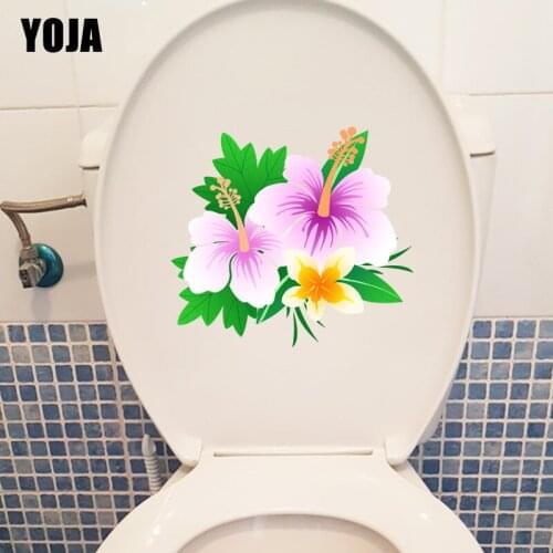 YOJA 21.4*19.5CM Cartoon Flower Home Wall Sticker Fashion Bathroom Toilet Seat Stickers T1-0603