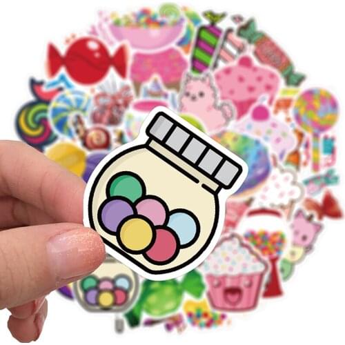 New 50pcs Cartoon Sweet Candy Graffiti Stickers For DIY Stationery Skateboard Phone Xmas Decal Kids Children Toy