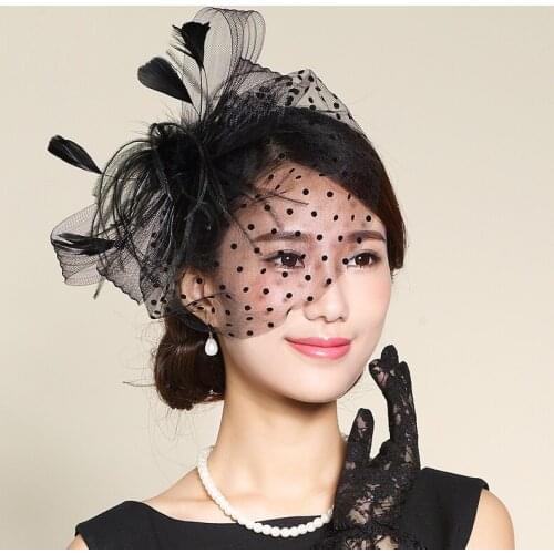 New Hat Headdress Bride Head Wear New Sweet Female Department Party Hat Winter Adult Graceful Lady Fedoras Hat B-7791
