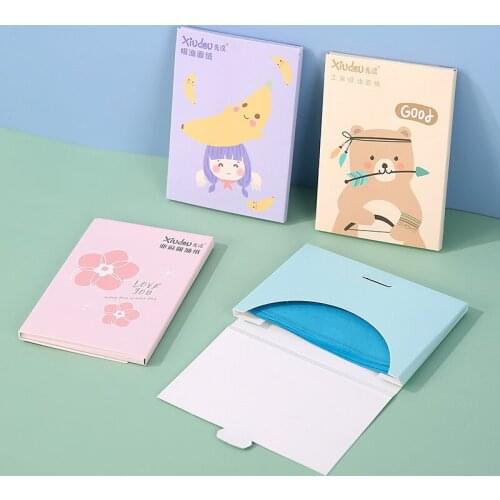 50 Sheets Plant Fibres Linen Pulp Makeup Cleansing Oil Absorbing Face Paper Absorb Blotting Facial Cleanser Face Tool