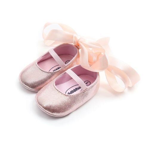 Newborn Baby Girls Crib Shoes Soft Sole Anti Slip First Walker Solid Color Lace Up Bowknot Princess Shoes Casual Prewalker Shoes
