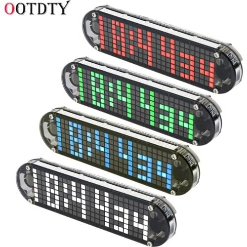 OOTDTY DS3231 temperature meter High Accuracy DIY Digital Dot Matrix LED Alarm Clock Kit with Transparent Case Date Time Display