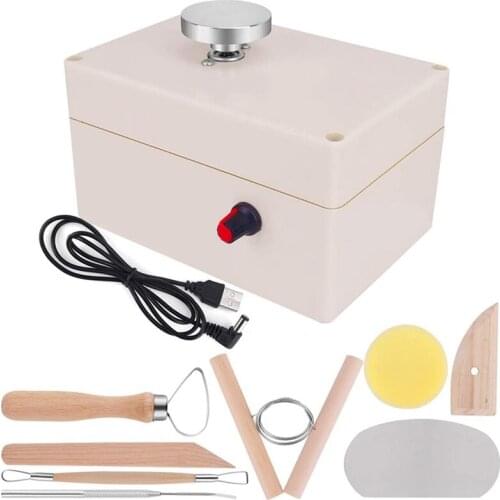 Practical Pottery Wheel, USB Pottery Machine with Pottery Shaping Tools, Pottery Wheel Mini Clay Making Pottery Machine Ceramic