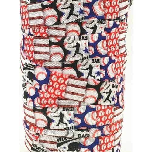 Q&N ribbon wholesale/OEM 5/8inch 160428002 baseball new design folded over elastic FOE lace webbing 50yds/roll free shipping