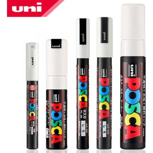 5pcs/set UNI Posca Paint Pen Mixed Mark 5 Sizes Each with 1 Pen PC-1M/3M/5M/8K/17K Painting POP Poster Advertising Pen
