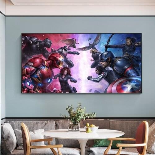 Marvel Poster Superhero Avengers Comics Canvas Print Painting Modern Art Wall Childs Room Iron Man Bedroom Picture Decorative