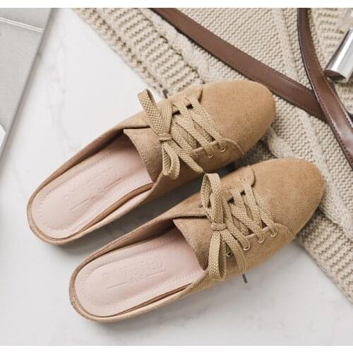 Summer Ladies Designer Slides Low Heel Lazy Slippers Fashion Bandage Womens Mules Shoes Pumps Footwear Female Cotton Flip Flops