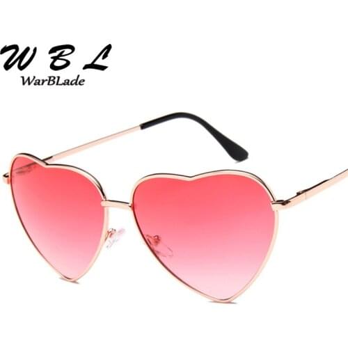 WarBLade Heart Shaped Sunglasses Women Fashion Metal Frame Reflective Lens Sun protection Sunglasses Men Mirror De Sol 2019