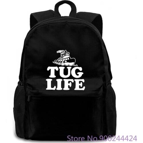 Tug Life - Boat Harajuku New Round Collar women men backpack laptop travel school adult student
