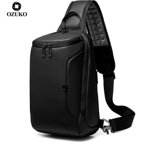 OZUKO Crossbody For Men MessengerMens USB Charging Shoulder Bag Male Waterproof Bags Men Short Trip 9.7 iPad Sling Bag New