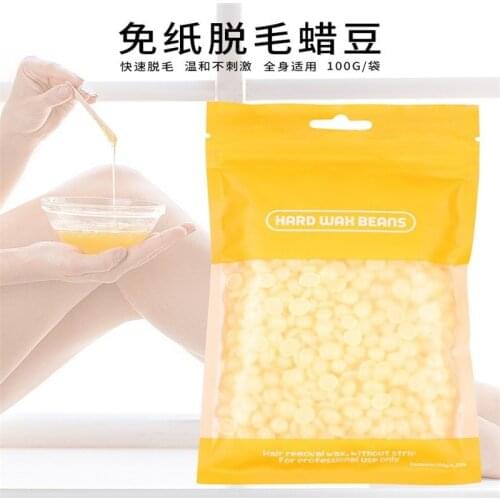 100g Wax Beans No Strip Depilatory Hot Film Hard Wax Pellet Waxing Face Hair Bikini Removal Wax Beans Hair Removal Cream Wax