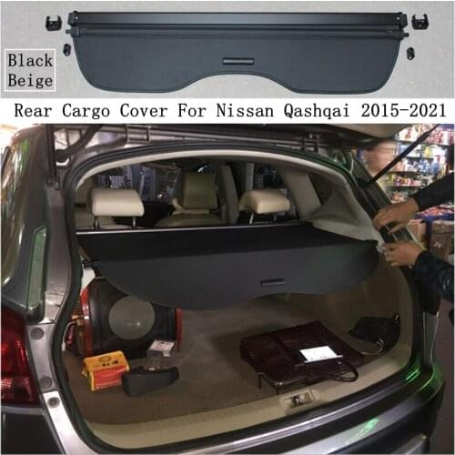 Rear Cargo Cover For Nissan Qashqai 2015-2021 Privacy Trunk Screen Security Shield Shade Black Beige Auto Accessories