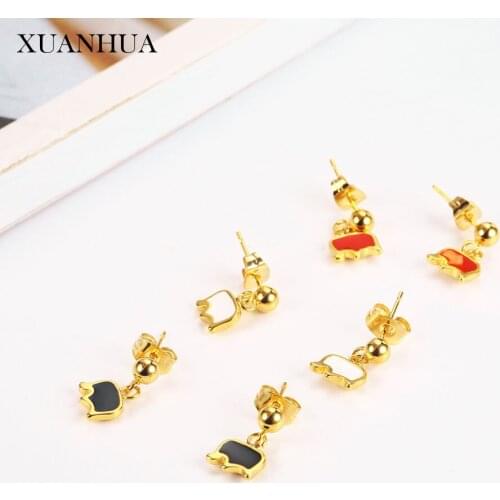 XUANHUA Stainless Steel Jewelry Woman Vogue 2019 Stud Earrings For Women Jewelry Accessories wholesale lots bulk
