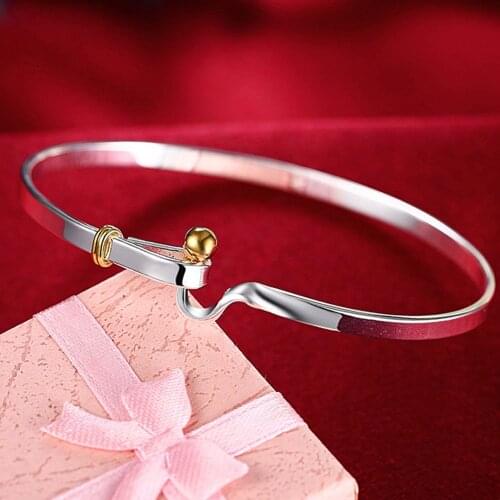 Luxury Brand 925 Sterling Silver Jewelry Bracelet Bangle for Women Trendy Jewelry Gift