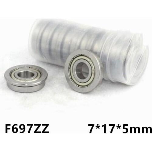 [CF697ZZ-P0] 10pcs chrome steel Gcr15 flange bushing deep groove ball bearing DIY home make F697zz F697-zz F697 7*17*5*19*1.2mm