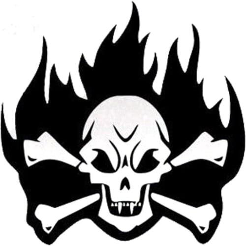 15.2*15.2CM Burning Skull Vampire Car Stickers Interesting Motorcycle Vinyl Decals Black/Silver C7-1033