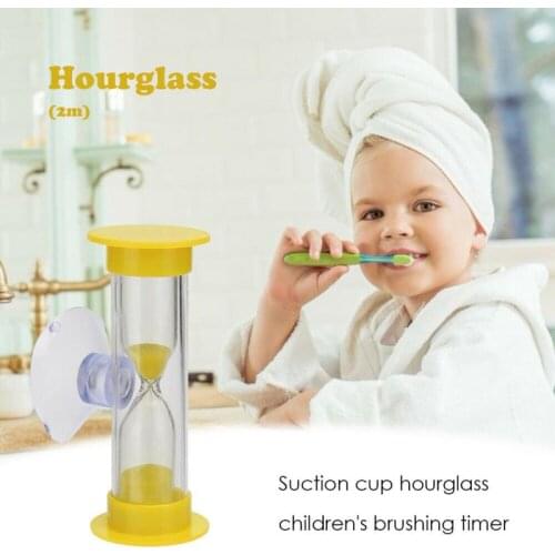 2/3min Plastic Hourglasses With Suction Cup Teeth Brushing Sandglass Timer Creative Children Gift Time Toys Home Decoration
