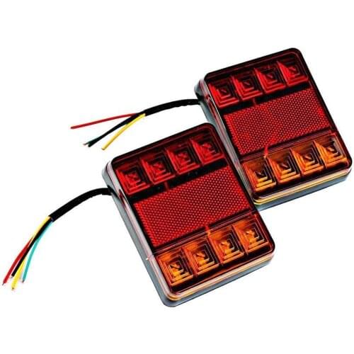 2pcs Waterproof Car Truck LEd Rear Tail Light Warning Lights Rear Lamp Tailight For Trailer Caravans Ute Caravans Campers Boat