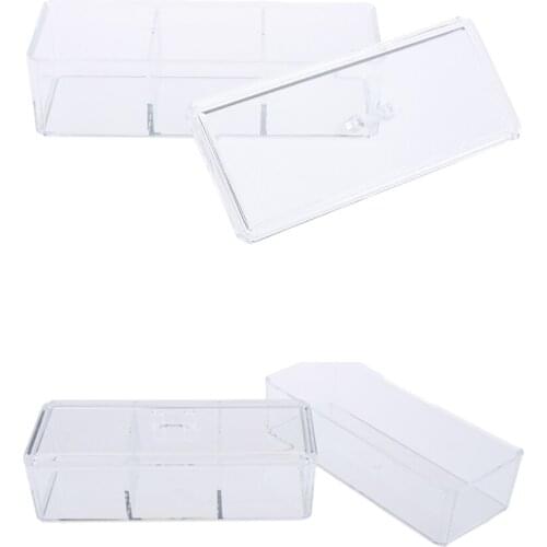 2 Tier Acrylic Makeup Cotton Pads Box Case Holder Cosmetic Storage Organizer