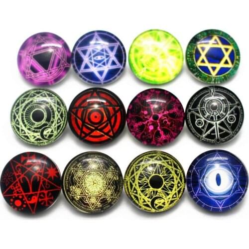 20pcs/lot Random Glass Star of David Snap Buttons Belief Snap Charms Fit 18mm/20mm DIY Snap Bracelet Buttons Jewelry