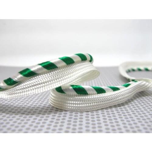 5 Yards 3/8 Inch Green and White Satin Piping Lip Cord Trim|Pillow Cushion Trim|Upholstery Edging Trim Sewing Supplies