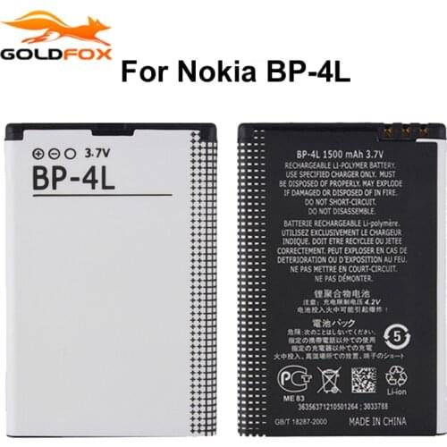 GOLDFOX Brand 1pc 1500mAh BP-4L Battery For Nokia E61i E63 E90 E95 E71 6650F N97 N810 E72 E52 BP4L BP 4L Phone Batteries