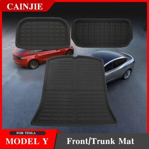 For Tesla Model Y 2021 Accessories Front Trunk Mat XPE Trunk Mat Upper Layer Water Proof Trunk Mat Lower Layer Model 3