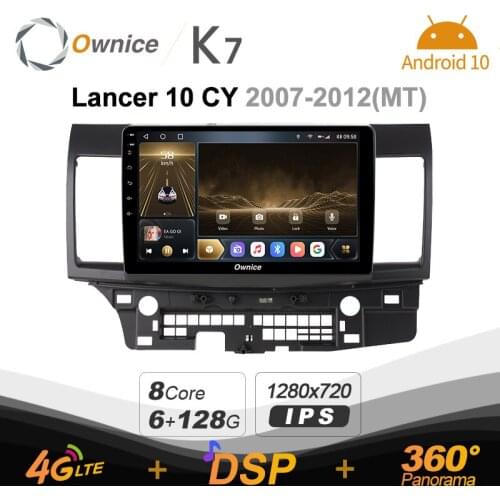 Android 10.0 6G+128G 720P K7 Car autoradio Multimedia for Mitsubishi Lancer 10 CY 2007 - 2012 radio system unit 360 4G LTE