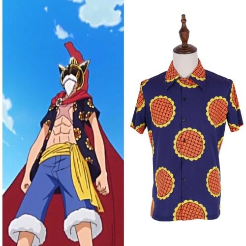 One Piece Monkey D Luffy Corrida Colosseum Cosplay Costumes Sunflower Shirt Halloween Cosplay Tops