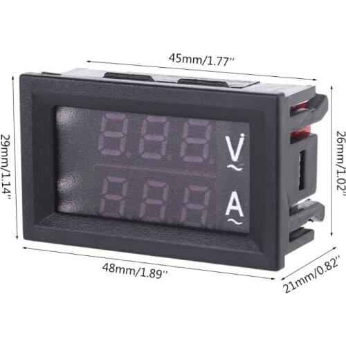 0.28\" Digital Voltmeter Ammeter AC 60-500V 10A 50A 100A Current Meter Volt Gauge R9JF