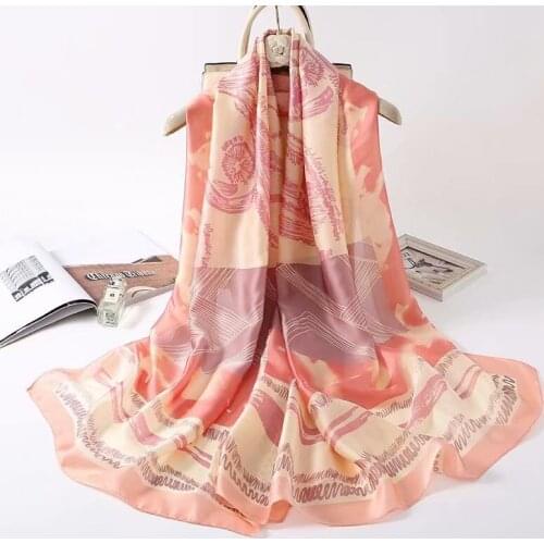 China Fashion Luxury Brand Summer Scarf Silk Scarves Women Shawl Foulard Beach Cover-Ups Wrap Long Bandanna Ladies Pareo Muffler