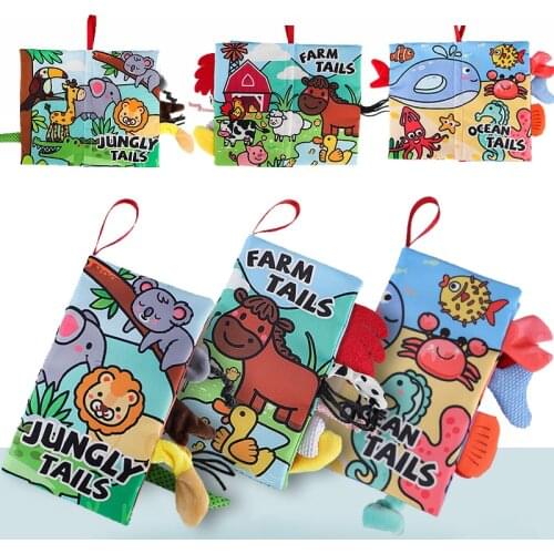 Soft Cloth Baby Book Forest Ocean Farm Animal Early Learning Develop Cognize Reading Book for Toddler Infant Newborn Kids Toys