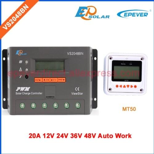 LCD Display Screen Solar Controller VS2048BN 48V Battery Charger regulator 20A 20amps MT50 remote Meter EPEVER PWM system