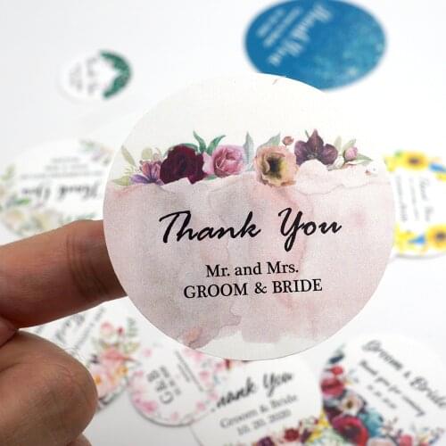96Pcs 6cm Custom Round Wedding Stickers Personalized Label Waterproof Gift Boxes Logo Candy Favors Tags Invitation Seals