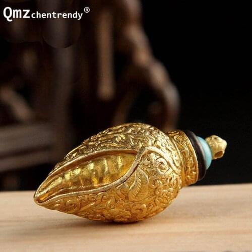 Can Open High Quality Pure Copper Tibet Spiritual Ga uri Box Conch Pendants Necklaces Urn stupa Keepsake Nipal Buddhism Jewelry