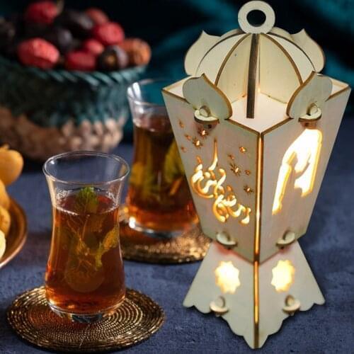 Muslim Palace Light Eid Ramadan Decorations Eid Mubarak LED Lamp Battery Powered Hanging Lantern Decoration Gift Lamp