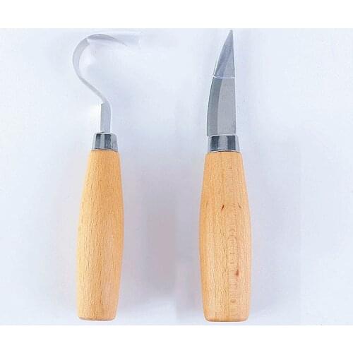 2pcs/set Woodworking Wood Carving Kit Set Hand Carving Chisel Knife Sharp-edged DIY Wood Gouge Chisel Carpenter Tools