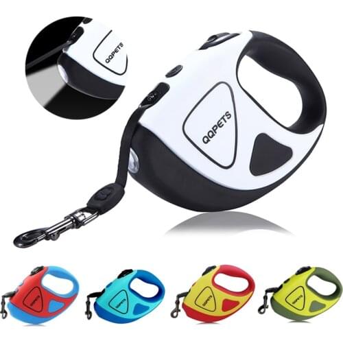 Dog Leash Automatic Retractable LED Shining Stretching Nylon Dog Leash Long Dog Hand Holding Rope For Puppy Medium Large Dogs