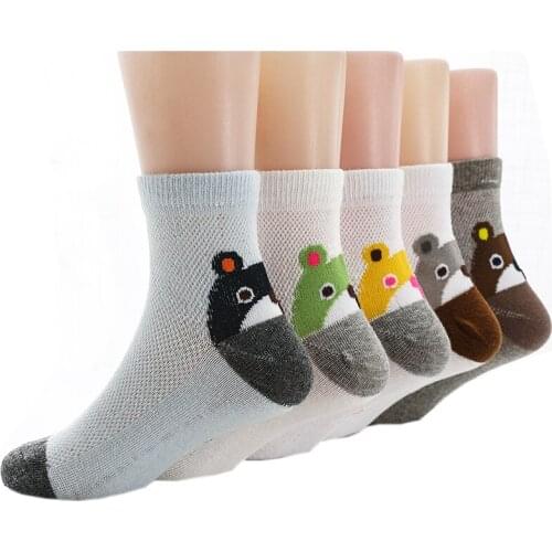 5Pairs/lot Baby Socks Summer Kids Socks Cute Girls Cartoon Animal Bear Boys Infant Socks Baby Clothes Accessories