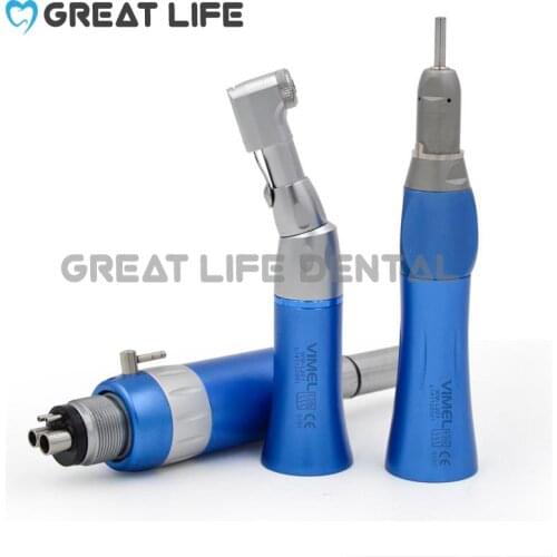 NSK Style Colorful Blue 2 Holes 4 Holes Dental Air Turbine Air Motor Straight Contra Angle Set Dental Low Speed Handpiece