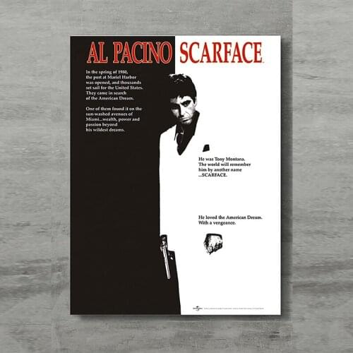 Scarface Poster Scarface Movie Canvas painting Print al Pacino Tony Montana Wall Art Posters Print home decor frame